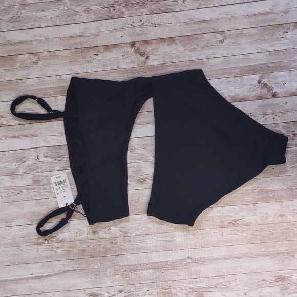 Shade & Shore Ribbed Cut Out One Piece Swimsuit Black - Picture 11 of 11